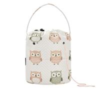 Boho Simple Style Owl Pastel Color Crochet Storage Crochet Travel Bag Portable Crocheting Bag for Crochet Tools Yarn Craft