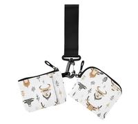 Boho Simple Style West Highlander Cow Dual Wristlet Wallets for Women Slim Portable Card Organizer Purse with Zipper Coin Pocket for Woman 2 Pcs, boho simple style West Highlander cow, One Size