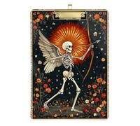 Boho Skeleton Flower Acrylic clipboard Single Standard Letter A4 Size Transparent for Homework Pediatric Gold 12x9in Tabla para escribir con Clip