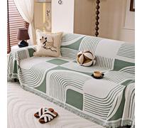 Boho Sofa Cover, Washable Couch Cover, Chenille Couch Furniture Protector for 2-5 Cushion Pet Friendly, Sofa Slipcovers for Sectional Sofas, Loveseat Slipcover for Kids and Dogs green 180 * 230cm