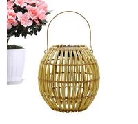 Boho Solar Lantern - Weatherproof Rattan Hanging Light Warm White Illumination, Outdoor Solar Lamp, Wicker Style Lantern | Decorative Outdoor Lighting Solution for Garden Patio Porch Fence Gate Wall