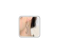 Boho Spiral Wave Threader Earrings Gold Silver Line Pull Through Earrings Twisted Long Thin Thread Earring Dainty Linear Curved Bar Tassel Chain Drop Dangle Simple Delicate Minimalist for Women