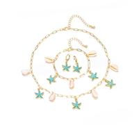 Boho Starfish Sea Star Shell Enamel Dangle Hoop Earrings for Women, Trendy Gold Plated Dripping Oil Drop Huggie Earrings Hawaii Vocation Beach Party Ear Jewelry Gift, L, Zinc, No Gemstone