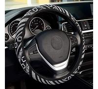Boho Steering Wheel Cover,Silence Shopping Cute Steering Wheel Covers for Women, Anti Slip and Sweat Absorption Car Wrap Protector 14.96" (Black)