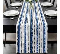 Boho Stripes Table Runner 13x120 Inches Long Watercolor Abstract Minimalist Geometric Cotton Linen Table Runner Burlap Style for Dinner Table Party Decor Tabletop Decorations