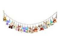 Boho Stuffed Toy Organiser Chain 78 Inch Hanging Stuffed Toy Holder Hanging Stuffed Toy Net with 20 Clips for Room Decoration (White)