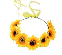 Boho Style Beach Headband with Sunflower Decor for Relaxing Holidays Sea Trips (Yellow, One Size)