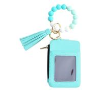 Boho Style Beaded Tassel Keychain Wallet, Compact & Lightweight, 18x8cm, Tassel Wristlet Card Holder, Card Purse, Women’s Beaded Mini Purse for Women