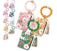 Boho Style Beaded Tassel Keychain Wallet,Women's Boho Beaded Wallet with Flower Pattern,Decorated,Credit,Card,Holder,Purse (#ADI)