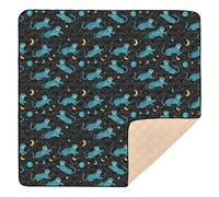 Boho Style Blue Tigers Soft Thick Baby Play Mat for Floor Washable Baby Kick Crawling Mat for Babies Infants Toddlers, 50'' x 50''