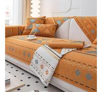 Boho Style Couch Cover Chenille L Shape Sofa Cover For 2 3 4 Cushion Non-Slip Washable Sofa Slipcovers Couch Cover All-Season Generic Sofa Protector For Dogs ( Color : Orange , Size : 70*150cm )
