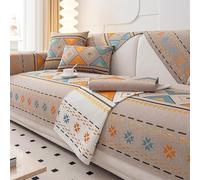 Boho Style Couch Cover Chenille L Shape Sofa Cover For 2 3 4 Cushion Non-Slip Washable Sofa Slipcovers Couch Cover All-Season Generic Sofa Protector For Dogs ( Color : Curry , Size : 90*210cm )