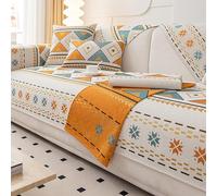 Boho Style Couch Cover Chenille L Shape Sofa Cover For 2 3 4 Cushion Non-Slip Washable Sofa Slipcovers Couch Cover All-Season Generic Sofa Protector For Dogs ( Color : Beige , Size : 90*210cm )