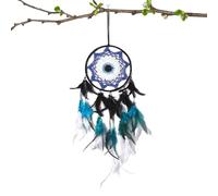 Boho Style Dream Catcher - Handmade Turquoise with Feathers I Handmade Dark Tone Boho Dream Catchers with , Wall Hanging Dream Catchers for Wedding Blessings.