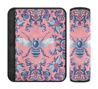 Boho Style Flower Floral Bee 2 Pack Seatbelt Cover Release Stress to Your Neck and Shoulders for SUV forro para cinturon de seguridad