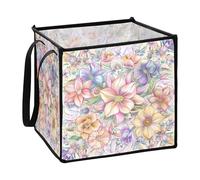 Boho Style Flower Floral Colorful storage containers baskets for desk art storage bins 13x13x13 In