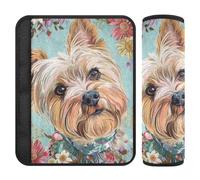 Boho Style Flower Floral Cute Dog 2 pcs car Seats Strap Covers More Comfort Driving for Van forro para cinturon de segurida