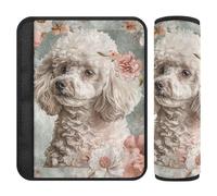 Boho Style Flower Floral Dog 2 pcs car seat Belt Pads Stop seat Belt Cutting into Neck for Airplane funda para cinturón de carro
