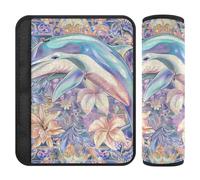 Boho Style Flower Floral Dolphin 2 pcs seat Belt Padding Shoulder Strap Protects Your Neck and Shoulders for Airplane forro para cinturon de seguridad