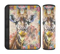 Boho Style Flower Floral Giraffe 2 pcs seat Belt Covers for Adults Release Stress to Your Neck and Shoulders for Most Cars funda para cinturón de carro