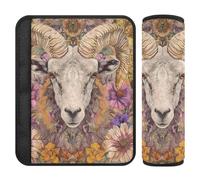 Boho Style Flower Floral Goat 2 pcs seat Belt Covers for Adults Protects Your Neck and Shoulders for Most Cars forro para cinturon de seguridad