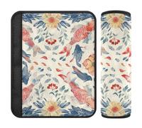 Boho Style Flower Floral Goldfish 2 pcs car seat Protector Stop seat Belt Cutting into Neck for Bag funda para cinturón de carro
