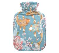 Boho Style Flower Floral Goldfish Water Bottle for hot Water with Soft Cover 2L Bottle Bag for Arthritis Arthritis