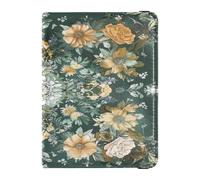Boho Style Flower Floral Green Leather Passport Holders for travel Vaccine Card Holder Cover Combo Passport Holder for men Waterproof