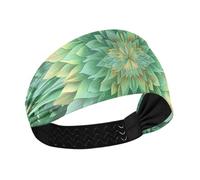 Boho Style Flower Floral Green no slip sweat absorbing headband Stretchy hair for make up basketball tennis basketball