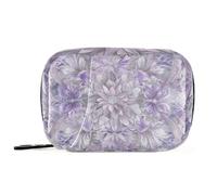 Boho Style Flower Floral Purple Medical Bag with Detachable Compartments Portable Pill Cases Organizers