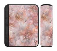 Boho Style Flower Floral Rose Gold 2 Pack carseat Strap Covers More Comfort Driving for SUV forro para cinturon de seguridad