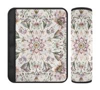 Boho Style Flower Floral Simple Retro 2 Pack Seatbelt Shoulder Strap Cushion Stop seat Belt Cutting into Neck for Most Cars forro para cinturon de segurida