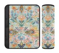 Boho Style Flower Floral Simple Retro 2 pcs Shoulder Strap Cushion Stop seat Belt Cutting into Neck for Airplane Protector para cinturón de carro