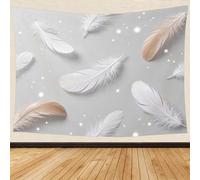Boho Style Large Tapestry Wall Hanging for Living Room Decor 200x150cm | Polyester Fabric, 3D Print Feather Pattern Wall Art, Aesthetic Room Decor Tapestries for Bedroom, Dining Room