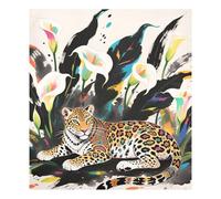 Boho Style Leopard White Calla Lily Decorative dishwasher magnets reusable magnets for refrigerator holiday decor Cubierta de imán para lavavajillas 23x26in
