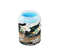 Boho Style Leopard White Calla Lily Reusable Dog Cleaner Washer and Massager Silicone Brush Soft Pets Bathing Brush Gently Cleans Paws After Walks