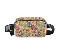 Boho Style Sunflowers Manga Style Men Women Fashion Crossbody Bag Waist Packs for Cycling Hiking Gym, Vintage Floral Pattern Modern Oil Painting, One Size