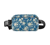 Boho Style Sunflowers Manga Style Men Women Fashion Crossbody Bag Waist Packs for Cycling Hiking Gym, Watercolor Floral Vintage Pattern Flowers Birds, One Size