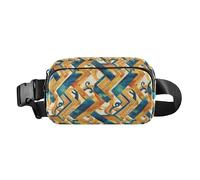 Boho Style Sunflowers Manga Style Men Women Fashion Crossbody Bag Waist Packs for Cycling Hiking Gym, Abstract Geometric Patterns, One Size
