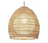 Boho Style Wicker Lamp Shade Vintage Handwoven Rattan Woven Chandelier Beach Country Natural Hanging Pendant Light for Dining Room Kitchen Living Room(35cm*35cm)