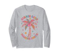 Boho Summer Oasis Paradise Awaits Retro Palm Tree Tropical Long Sleeve T-Shirt