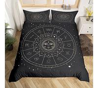 Boho Sun Duvet Cover Bohemian Constellation Galaxy Bedding Set for Kids Boys Girls Teens Room Outer Space Themed Comforter Cover Universe Astrology Bedding & Linen 3Pcs Zipper Super King