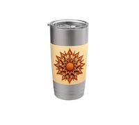 Boho Sun Mandala Geometric Radiant Symmetry Design Stainless Steel Insulated Tumbler