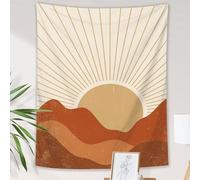Boho Sun Mountain Tapestry, Abstract Sunset Sunrise Aesthetic Wall Hanging Modern Minimalist Scenery Cute Small Long Tapestry Vertical for Bedroom Living Room Backdrop Wall Art Print Decor 28×40 inch