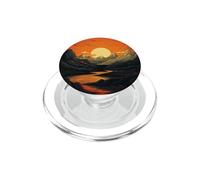 Boho Sun Mountains Retro Vintage Aesthetic Sunrise Art PopSockets PopGrip for MagSafe