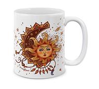 Boho Sun Rising from Moonlight Drinkware Classic Mug Funny Coffee Cups 330Ml for Hot Chocolate Cappuccino Kitchen