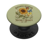 Boho Sunflower Wildflower Meadow Butterfly Nature Florist PopSockets Adhesive PopGrip