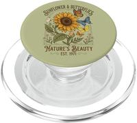 Boho Sunflower Wildflower Meadow Butterfly Nature Florist PopSockets PopGrip for MagSafe