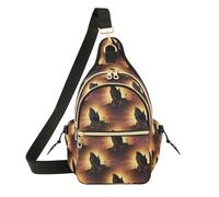 Boho Sunset Orange Funny Animal Print Shoulder Bag Vivid Print School
