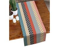 Boho Table Runner Boho Geometric Stripe Tribal Vintage Short Coffee Table Runners Bohemian Style Small Table Runner Dresser Scarf Table Dustcover Bedside Tablecover for Everyday Use